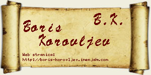 Boris Korovljev vizit kartica